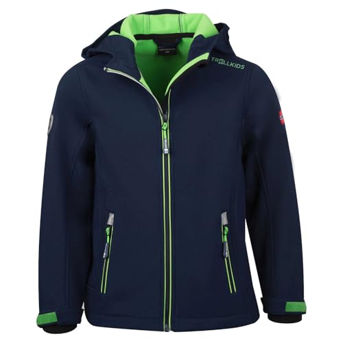 Trollkids Kids Trollfjord Jacket 164, Navy/Green von Trollkids