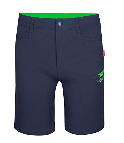 Trollkids Kinder Softshell Shorts Haugesund, Marineblau/Grün, Größe 104 von Trollkids