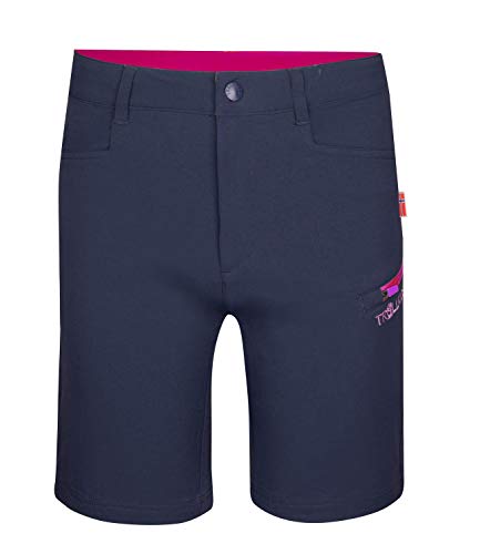 Trollkids Kinder Softshell Shorts Haugesund, Marineblau/Magenta, Größe 104 von Trollkids