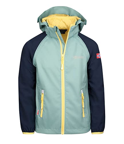 Trollkids Kinder Softshelljacke Rondane XT, Gletschergrün/Marineblau, Größe 104 von Trollkids