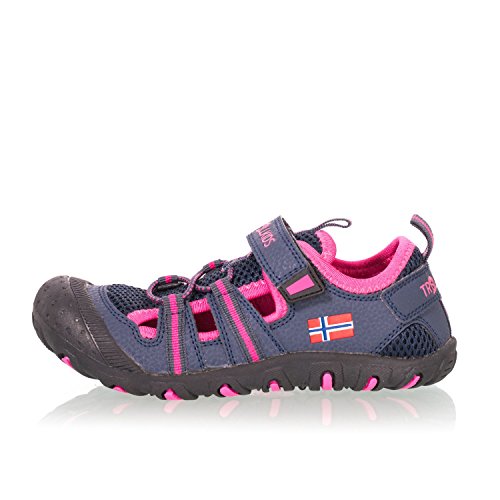 Trollkids Kinder Sport Sandale Sandefjord, Marineblau/Magenta, Größe 38 von Trollkids