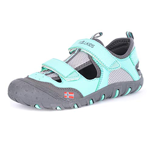 Trollkids Kinder Sportsandale Lillesand Sandale, Mint/Marineblau, Größe 36 von Trollkids