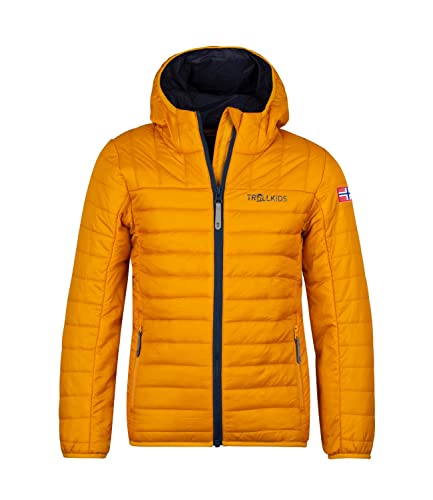 Trollkids Kinder Steppjacke Eikefjord, Goldgelb/Blau, Größe 116 von Trollkids