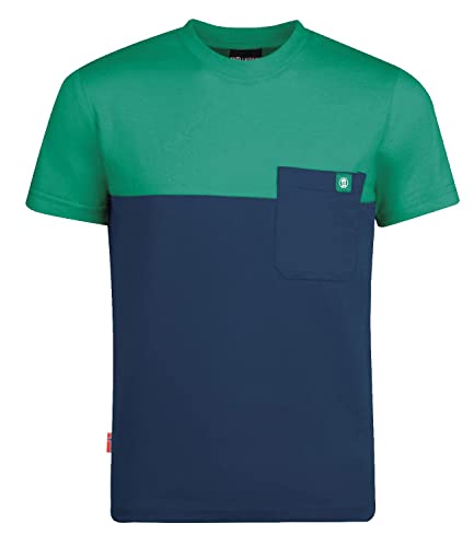 Trollkids Kinder T-Shirt Bergen, Marineblau/Pfeffergrün, Größe 164 von Trollkids