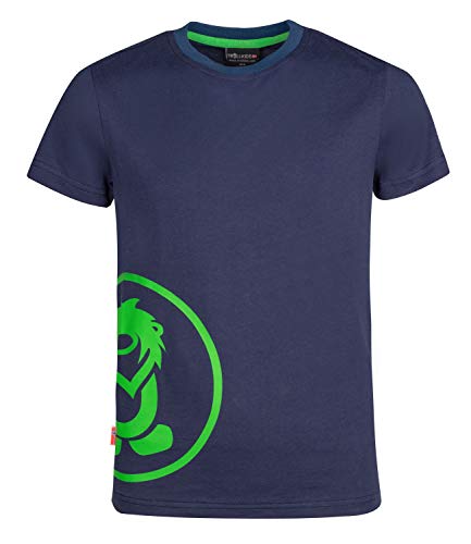 Trollkids Kinder T-Shirt Kroksand, Marineblau/Vipergrün, Größe 128 von Trollkids