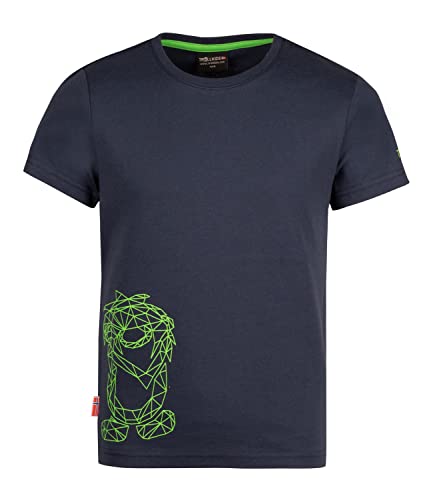 Trollkids Kinder T-Shirt Oppland, Marineblau/Grün, Größe 140 von Trollkids