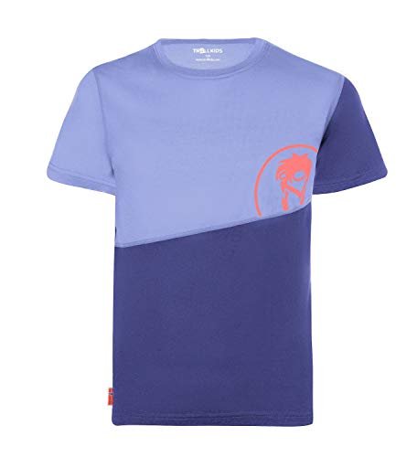 Trollkids Kinder T-Shirt Sandefjord, Dunkellila/Lavender, Größe 140 von Trollkids