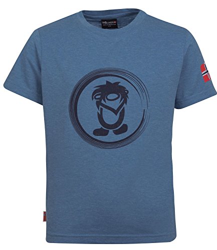 Trollkids Kinder Trollfjord T-Shirt, Französisch Blau, Größe 104 von Trollkids