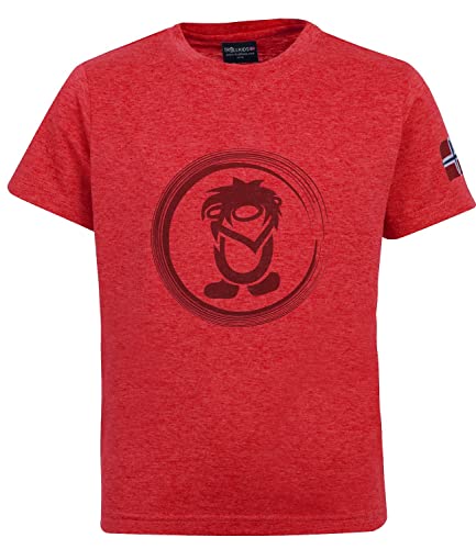 Trollkids Kinder Trollfjord T-Shirt, Rot, Größe 128 von Trollkids