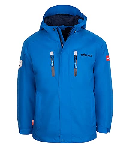 Trollkids Kinder Wetterschutzjacke Sognefjord PRO, Azurblau/Marineblau, Größe 116 von Trollkids