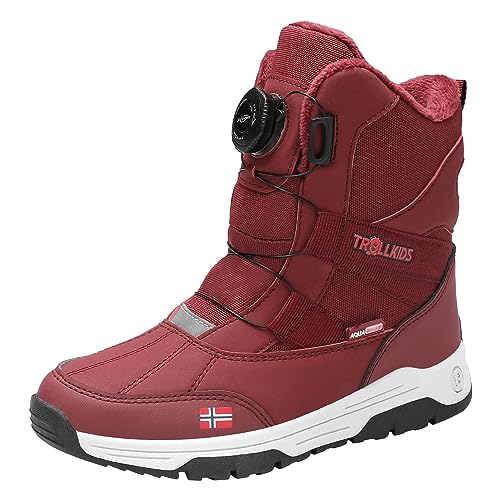 Trollkids Kinder Winterboots Narvik XT, Burgunderrot, Größe 38 von Trollkids