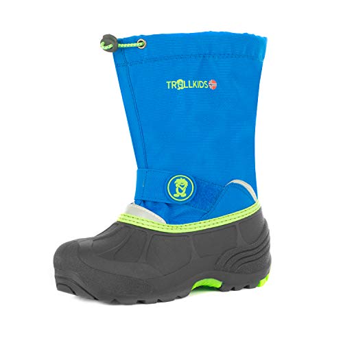 Trollkids Kinder Winterschuh Telemark XT, Mittelblau/Vipergrün, Größe 27 von Trollkids