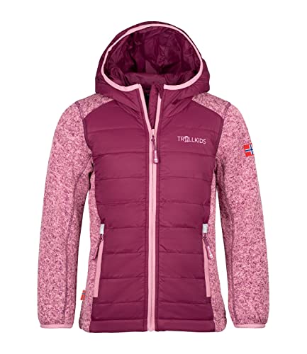 Trollkids Kinder hybride Fleece-Jacke Skabu, Pflaume/Violett, Größe 152 von Trollkids