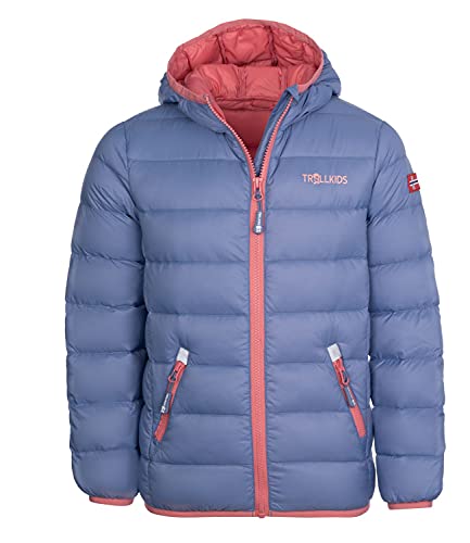 Trollkids Kinder leichte Daunenjacke Dovrefjell, Blau/Antikrosa, Größe 164 von Trollkids