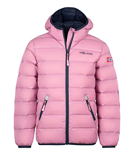 Trollkids Kinder leichte Daunenjacke Dovrefjell, Lila/Marineblau, Größe 116 von Trollkids