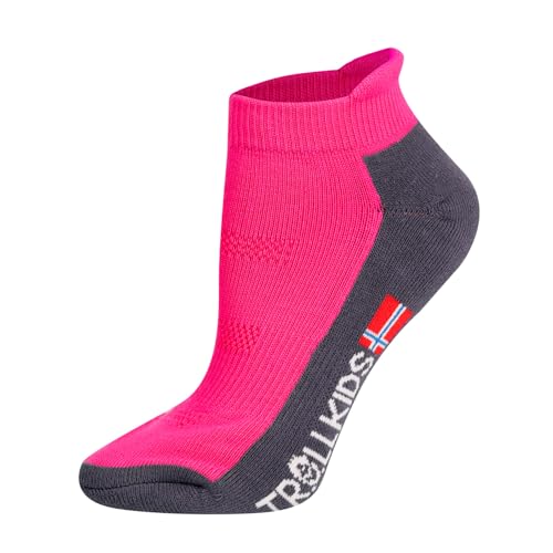 Trollkids Kids Hiking Low Cut Socks II 42, bright pink von Trollkids