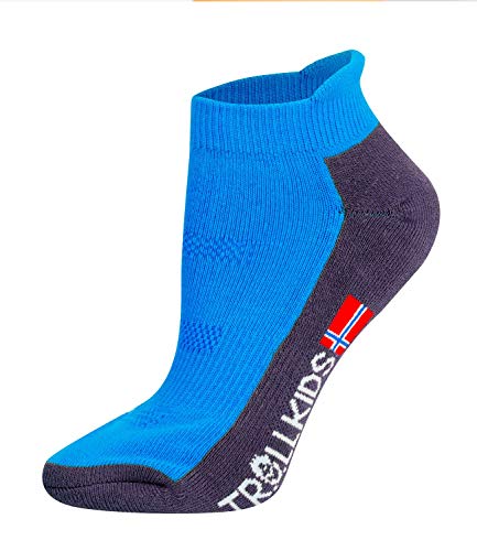 Trollkids Kinder niedrige Wandersocken Trekking Socken, Mittelblau, Größe 39-42 von Trollkids