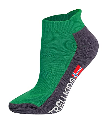 Trollkids Kinder niedrige Wandersocken Trekking Socken, Pfeffergrün, Größe 35-38; 9-11 years von Trollkids