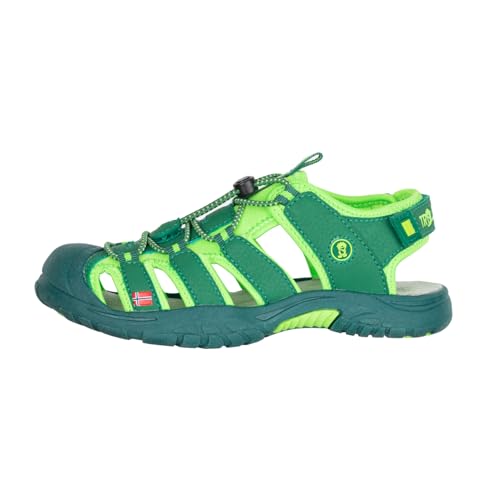 Trollkids Kids Kvalvika Sandal 31, dark green von Trollkids