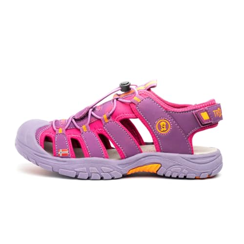 Trollkids Kids Kvalvika Sandal 27, dark rose von Trollkids