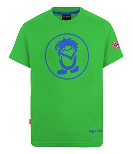 Trollkids Kinder schnelltrocknendes UV-Schutz T-Shirt Troll T, Hellgrün/Blau, Größe 116 von Trollkids