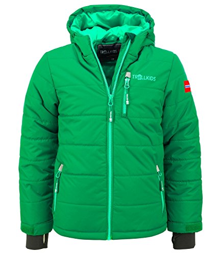 Trollkids Kinder Skijacke/Winterjacke Hemsedal, Dunkelgrün, Größe 110 von Trollkids