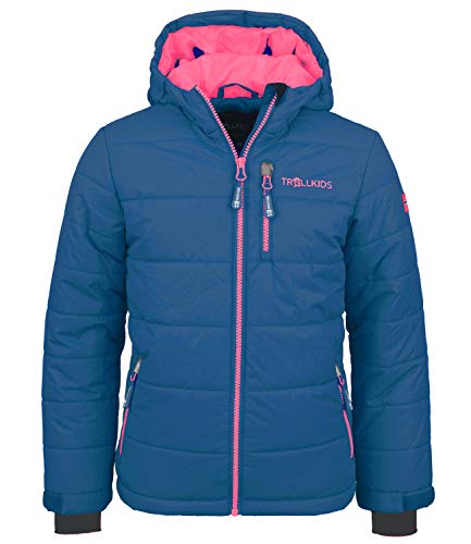 Trollkids Kinder Skijacke/Winterjacke Hemsedal, Mitternachtsblau/Coral, Größe 176 von Trollkids