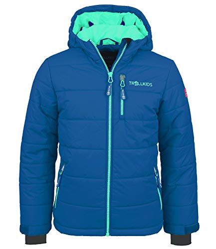 Trollkids Kinder Skijacke/Winterjacke Hemsedal, Mitternachtsblau/Minze dunkel, Größe 98 von Trollkids