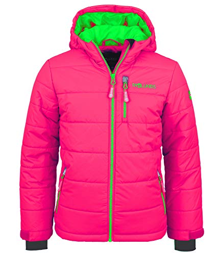 Trollkids Kinder Skijacke/Winterjacke Hemsedal, Pink/Grün, Größe 164 von Trollkids