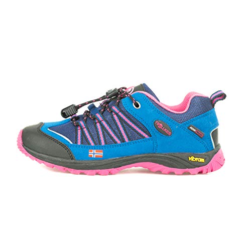 Trollkids Lofoten Wanderschuh Hiker Low, Blau/Magenta, Größe 37 von Trollkids