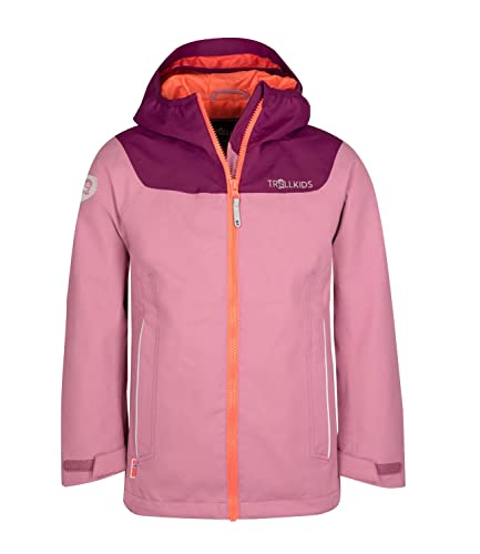 Trollkids Mädchen Bergen Regenjacke, Orchidee/Maulbeere, Größe 104 von Trollkids