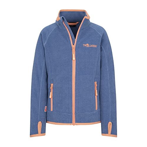 Trollkids Mädchen Fleece Jacke Noresund, Lotusblau/Koralle, Größe 176 von Trollkids