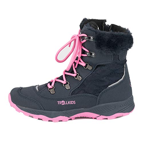 Trollkids Mädchen Hemsedal Winterschuhe Winterstiefel, Marineblau/Magenta, Größe 28 von Trollkids