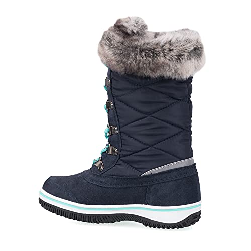 Trollkids Mädchen wasserdichte Winterschuhe Holmenkollen, Marineblau/Minze, Größe 32 von Trollkids