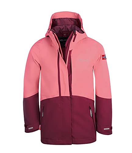 Trollkids Mädchen Jacke Skaland, Antikrosa/Kastanienrot, Größe 164 von Trollkids