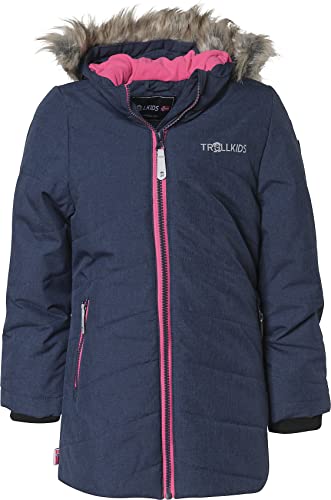 Trollkids Mädchen Lifjell Wasserabweisende Winddichte Ski Jacke Winterjacke, Marineblau/Vipergrün, Größe 164 von Trollkids