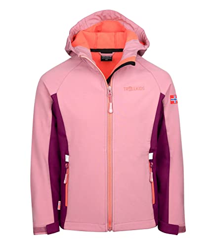 Trollkids Mädchen Softshell Jacke Kristiansand, Orchidee/Maulbeere, Größe 98 von Trollkids