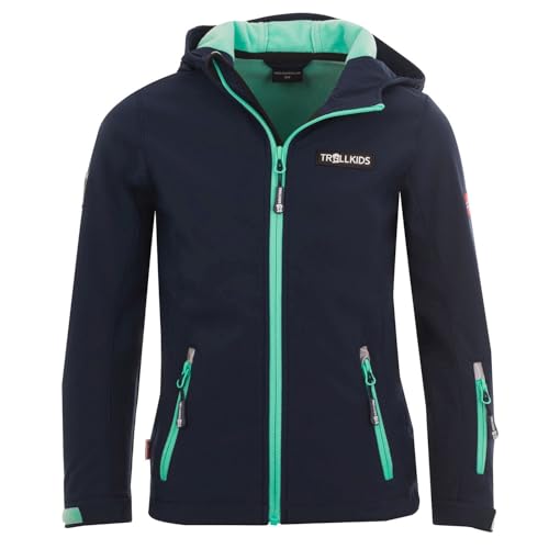 Trollkids Girls Oslofjord Jacket 140, Navy/Aqua von Trollkids