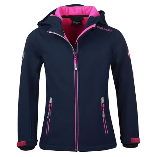 Trollkids Girls Trollfjord Jacket 110, Navy/pink von Trollkids
