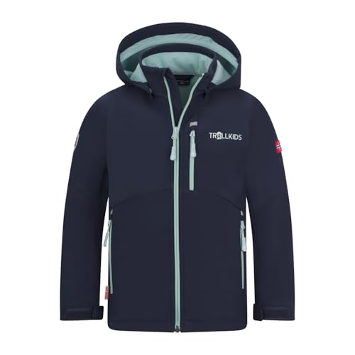 Trollkids Girls Balestrand Jacket 128, Navy/Aqua von Trollkids