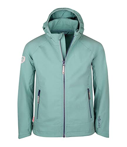 Trollkids Mädchen Softshelljacke Kvalvika, Gletschergrün/Marineblau, Größe 110 von Trollkids