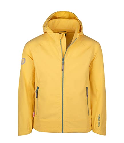 Trollkids Mädchen Softshelljacke Kvalvika, Limonade/Gletschergrün, Größe 116 von Trollkids