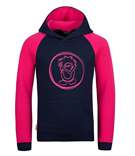 Trollkids Mädchen Stavanger Hoodie Kapuzen Pullover, Marineblau/Pink, Größe 104 von Trollkids