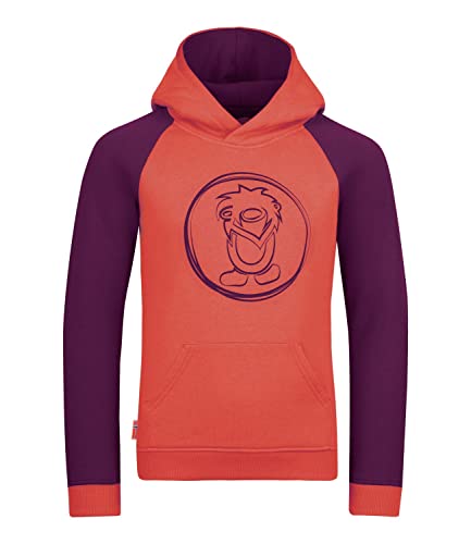 Trollkids Mädchen Stavanger Hoodie Kapuzen Pullover, Maulbeere/Pfirsich, Größe 128 von Trollkids