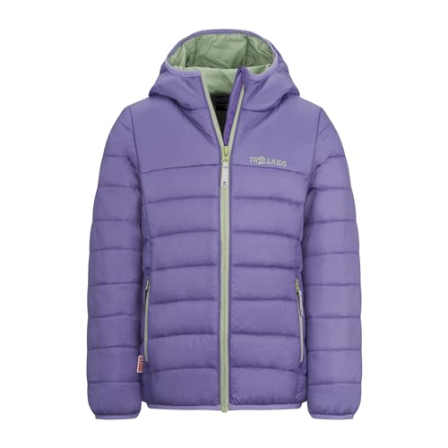 Trollkids Mädchen Steppjacke Eikefjord, Lila/Pistaziengrün, Größe 116 von Trollkids