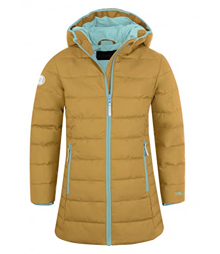 Trollkids Mädchen Wintermantel Winterjacke Stanavanger, Honig/Wasserblau, Größe 128 von Trollkids