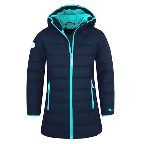 Trollkids Girls Stavanger Coat 116, Navy/Aqua von Trollkids