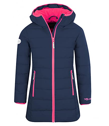 Trollkids Mädchen Wintermantel Winterjacke Stanavanger, Marineblau/Pink, Größe 104 von Trollkids