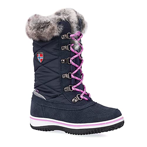 Trollkids Mädchen wasserdichte Winterschuhe Holmenkollen, Marineblau/Magenta, Größe 34 von Trollkids