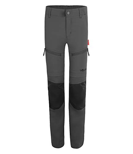 Trollkids Nordfjord Slim Fit Trekking Hose Zip Off, Anthracite, Größe 104 von Trollkids